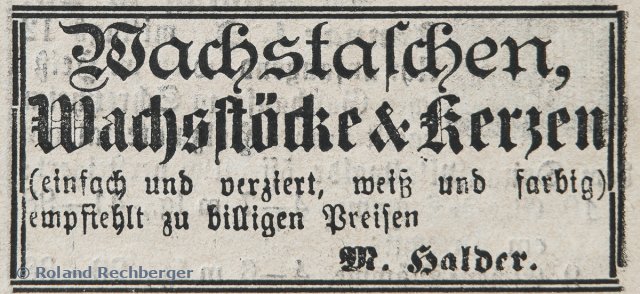 Werbung in einer Alter Zeitung 1883